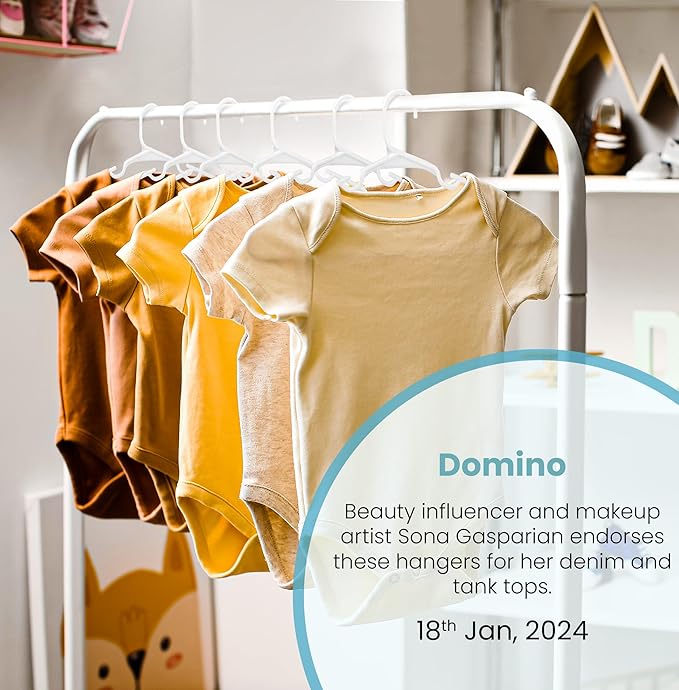 Utopia Home 20 Pack Kids Hangers - 11.5 Inch Plastic Baby Hangers for Closet - Childrens Hanger for Clothes & Infant Hanger for Closet - for Everyday Standard Use (White)