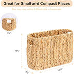 Wicker Toilet Paper Storage Holder with Built-in Handles, Toilet Paper Holder for up to 6 Mega Rolls, Water Hyacinth Toilet Paper Baskets Bathroom Accessories Organizer