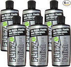 Flitz Multi Purpose Metal Polish Liquid - 7.6oz Bottle of USA-Made Tarnish Remover - For Aluminum, Chrome, Brass, Nickel, Silver - Non-Abrasive Metal Cleaner and Polish, Restorer (6 Pack)
