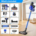 iwoly Cordless Vacuum Cleaner with 28KPa Powerful Suction, Brushless Motor, HEPA Filter, 3 Modes, Detachable Battery, 2-in-1 Stick & Handheld Vacuum for Home Hard Floor Pet Hair
