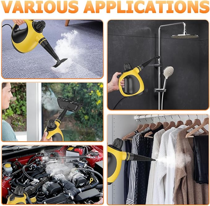 Handheld Steam Cleaner - High Pressure Steam Cleaner for Home, Multi-Functional Cleaning Tools for Kitchen, Bathroom, Couch, Car. Portable Steamer Makes Housework Easier