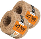 Jute Twine - 1 Ply Brown Roll 285 Feet Natural Jute String for Crafts, Packaging, Wrapping, Decorative Rope Cord for Hanging Ornaments (2 Packs)