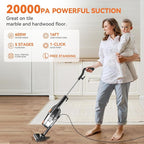 Corded Stick Vacuum Cleaner, 20000pa Powerful Suction Stick Vacuum with 16Ft Cord, 2 in 1 Lightweight Vacuum Cleaner for Hard Floor Pet Hair - Orange