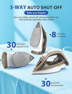 Large Irons Steamer for Clothes, 1500W Iron Non-Stick Ceramic Soleplate, 500 Microsteam Holes, Powerful Steam Iron, Auto shutoff, Self-Cleaning, 12.31oz Water Tank Ironing Clothes for All Fabrics