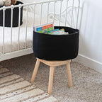 OrganiHaus Woven Storage Baskets for Organizing, Cotton Rope Organizer Bins for Shelves, Closet & Nursery, Dog Toy Basket, Decorative Bins for Toys, Towels & Books - 15x10x9, Black