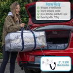 VENO 8 Pack Moving Bags Plastic Storage Totes Clothes Organization Large W Lid/Zipper. Packing Boxes/Bins Alternative. Space Saving Foldable College Supplies Essentials (Clear, 8 Pack)