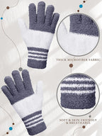 Patelai 3 Pairs Microfiber Plant Dusting Gloves Leaf Cleaning Gloves for Indoor Plants, Blinds, Furniture, House (Dark Blue,Gray,Khaki,White,Medium)