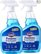 Clorox Foaming Glass Cleaner Trigger Spray, Streak Free No Drip Formula for Windows, Mirrors, and Glass Surfaces, All Purpose Household Cleaning Spray in Fresh Scent, 32 Ounce - 2 Pack