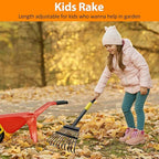 Garden Rake for Leaves, 65 inch Long Rake, 11 Tines Small Narrow Rake, Heavy Duty Metal Leaf Rakes with Adjustable Steel Handle for Lawns Yard Flower Bed Grass Mulch Shrub Camping Gardening