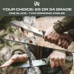 ODENWOLF W Machete - Survival Machete Full Tang with Sheath - Strong D2 Steel Knife Machete for Cutting Trees, for Yard Work, and for Bushcrafting and Big Tactical Knife with TPE-Handle