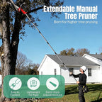 Suchtale 10FT Pole Saw for Tree Trimming, Manual Tree Pruner with Steel Blade & Scissors, Long Handle Branch Cutter Pole, Extendable Limb Trimmer for High Branches, Yard Garden Pruning Saw
