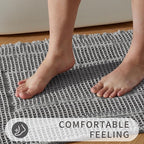 Bathroom Floor Mat,Boho Bathroom Mat,Super Absorbent Bath Rug, Non Slip WashableBathroom Rugs, Quick Dry Shower Mats, Ultra Soft Bath Mat Towel,Grey,18"*30"