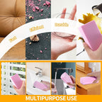 COBETE Damp Clean Duster Sponge,4pack Magic Sponge Eraser,Reusable Damp Dusting Sponge Household Cleaning for Blinds, Glass, Baseboards,Radiators,Window Track Grooves(Pink)