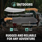 Condor Tool & Knife Mini Duku Heavy Duty Machete with Sheath, Walnut Handle - Hand Crafted Welted Leather Sheath - Camping Machete Knife - 10.5in Blade - 18.5oz