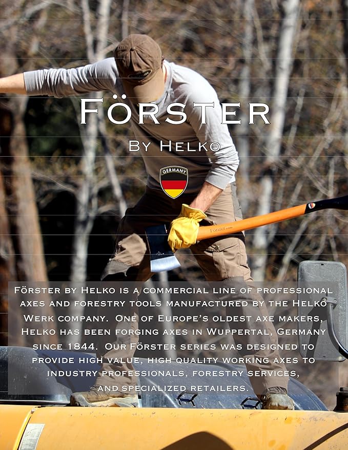 1844 Helko Werk Germany - Förster Professional Fireman’s Hatchet for Cutting Wood and Firewood - Head 2.25 lb, Handle 20 in (Fireman Hatchet) #10629