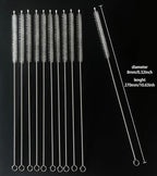 20PCS Straw Cleaner Brush kit,Straw Brush of 8mm-10.6 inch for Water Bottle Sippy Cup with Straw,Glass Straw,Piper Cleaning,Tubes Cleaning Like Filter and Sink Drain Hair Remove (Rubber top)