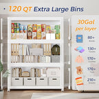 360Qt Stackable Storage Bins with Lid and Wheels, 90Gal Plastic Closet Organizer and Storage Drawer, Large Collapsible Storage Box Cabinet with Clear Door for Home Kitchen Office, 3Pack White