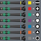 Wera 2035/6 A Kraftform Micro Slotted/Phillips Electronics Screwdriver Set and Rack, 6-Pieces