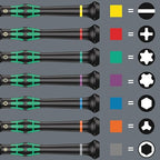 Wera 2052/6 Kraftform Micro Ballhead Hexagon Electronics Screwdriver Set and Rack, 6-Piece