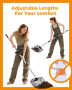 Upgraded Chicken Poop Scooper & Rake 2-in-1,Coop Cleaning Tool Metal Scoop,0.25" fine mesh Sand Sifting Shovel with 35" to 62" Adjustable Stainless Steel Handle for Chicken Coops & Farm Animals Scoop