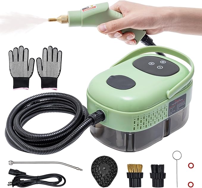 Handheld Steam Cleaner,Steam Cleaner with Smart Touch Screen, High Pressure Steamer,15sec Heat-up Deep Cleaning Steamer(Green), for Kitchen,Bathroom,Furniture,Car,Grout,Tile and More