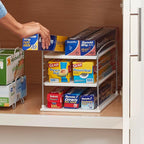 YouCopia UpSpace Cabinet Box Organizer, Adjustable Kitchen Pantry Shelf for Plastic Wrap and Foil Storage, Small Classic Edition