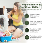 Wool Dryer Balls XL Size 6 Pack - Fun Dryer Balls with Beach Pattern Cute Dryer Balls Laundry Reusable Anti Static Handmade New Zealand Wool Balls (Beach Pattern)