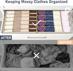 Joyoldelf Sock Drawer Organizer Divider 4 Packs Underwear Organizer, 2 x 24 Cell + 2 x 16 Cell Closet Organizers and Storage Sock Holders for Storing Socks, Handkerchiefs, Ties, Belts (Beige)