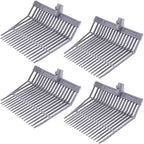 Lasnten 4 Pcs Manure Fork Head Bulk 18 Tines Pitch Fork Replacement Head with Screws and Nuts Durable Stable ABS Plastic Pitchfork for Horse Stall Picking up Manure