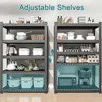 5-Tier Storage Shelves Heavy Duty Black 16" D x 36" W x 71" H, Adjustable Utility Rack Shelf, 3000 lbs Capacity, Storage Organizer for Garage, Home, Bathroom, Laundry, Storage Rack