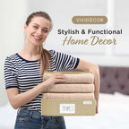 Trapezoid Storage Bins – 3-Pack Closet Shelf Organizer & Baskets, Open Front Bin for Shelves, Foldable Fabric Basket for Clothes, Cube Storage Bins, Towel, Clothing Shelf (Beige, 3 Pack)