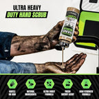 Grip Clean Ultra Heavy Duty Hand Cleaner for Mechanics – Walnut Shell & Clay-Infused Technology Removes Grease, Oil & Paint – Pro-Grade Industrial Hand Soap with Cherry Scent - 8 Fl Oz