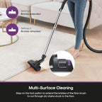Eureka Bagless Canister Vacuum Cleaner, 1100W High Power Vacuum Cleaner for Carpets and Hard Floors HEPA Filter Extension Tube 2-in-1 Crevice Tool Floor Nozzle, NEN121WH