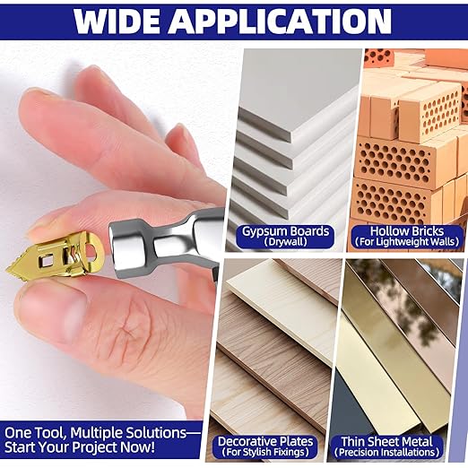 No-Drill Drywall Anchors Kit, Heavy Duty - 90 Pcs (0.47x1.18in) Zinc Plated Steel, 45 Anchors + 45 Self-Tapping Screws | 2025 Upgraded for Easy Wall Mounting (Shelves, Decor, TVs)