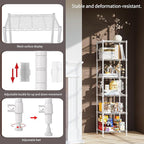 REGILLER 6 Wire Shelving Steel Storage Rack Adjustable Unit Shelves for Laundry Bathroom Kitchen Pantry Closet (16.7L x 11.9W x 64H, White)