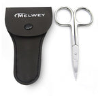 Eyebrow Scissors & Small Cuticle Scissors, Curved Blade Manicure TSA Scissors. Stainless-Steel Scissors for Eyelashes, Facial Hair, Pubic, Men Moustache & Beard.