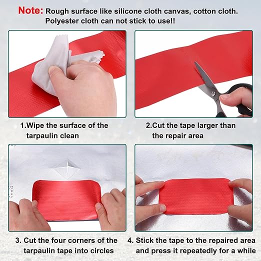 PATIKIL Awning Repair Tape 8m x 8cm Waterproof Canvas Tape High Adhesive Tear Repair Patch Kit for PVC Tarpaulin Tent Awning Fabric RV Sail Boat Cover, Black (3.15" x26.24ft)