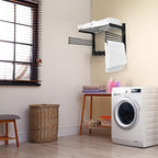 BATODA Wall-Mounted Steel Clothes Drying Rack - Swivel Towel Hanger for Laundry Room & Bathroom - Space Saver (Steel)