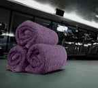 Utopia Towels 24 Pack Cotton Washcloths Set, 100% Ring Spun Cotton, Premium Quality Flannel Face Cloths, Highly Absorbent and Soft Feel Fingertip Towels, Plum