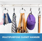 Rolly Hanger® Closet Space Saver – Premium Rotating Aluminum Organizer for Belts, Ties, Hats & Handbags – Heavy Duty 360° Swivel – Declutter & Maximize Storage (1 Pack)