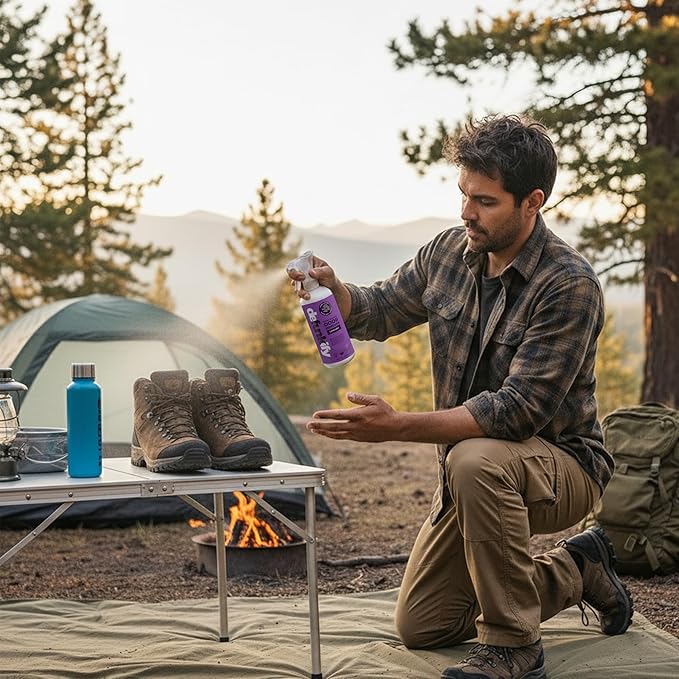 Odor Remover Spray, 32oz. 'Lavender' Essential Oil Shoe Deodorizer, Odor Eliminator for Strong Odors on Activewear. ProvenSafe™ Fabric Freshener Spray, Deodorizer for Kids & Sensitive Gear