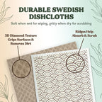 FEBU Swedish Dishcloths for Kitchen | 5 Pack Italian Summer Reusable Paper Towels Washable | Swedish Dish Towels | Non-Scratch Cellulose Sponge Cloths | No Odor, Biodegradable Cleaning Cloths