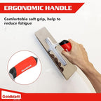 Goldblatt Venetian Plaster Finishing Trowel Set, 3 Pieces Polished Stainless Steel Drywall & Concrete Trowels with Soft Grip Handle, Paint Plastering & Marmorino Finishing Tools, Trapezoid Blade