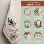 Maison d' Hermine Kitchen Towels Set of 2 100% Cotton 27.50" x 20" Reusable Cloth Tea Dish Towels Absorbent with Hanging Loop for Kitchen, Home, Dining, Cocktail Parties Spring/Summer (Campagne)