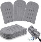 Zubebe 6 Pcs Duster Refill Reusable Fleece Duster Refills Feather Flat Dusters Multi Surface Washable Cleaning Pads Tools for Home, Blinds, Car, Pet, Furniture, Fans (Grey)