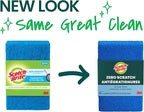 Scotch-Brite Zero Scratch Scouring Pad, Effective + Gentle Dish Scrubber for Household Cleaning, 48 Scrub Pads for Dishes, Nonstick Pots and Pans, Glass, Tubs, Showers, Reusable & Durable
