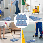 Matthew Cleaning 24oz Heavy Duty Mop Head Commercial Replacement for General and Floor Cleaning, Wet Industrial Blue Cotton Looped End String Head Refill (Pack of 6) Blue