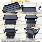 Utility Carts with Wheels, Large Size 3 Tier Rolling Cart with Lockable Wheels, Heavy Duty 600lbs Capacity Food Service Cart for Restaurant, Kitchen, Home, Warehouse, Office