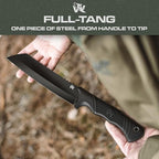 ODENWOLF W Machete - Survival Machete Full Tang with Sheath - Strong D2 Steel Knife Machete for Cutting Trees, for Yard Work, and for Bushcrafting and Big Tactical Knife with TPE-Handle