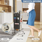 DTK 3 Tier Metal Utility Rolling Cart with Table Top and Side Bags, Tray Storage Organizer Wheels, Art Craft 4 Hooks for Kitchen Bathroom Office Living Room(Grey)